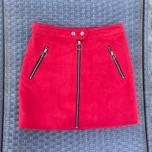 Super soft, red zip up skirt!